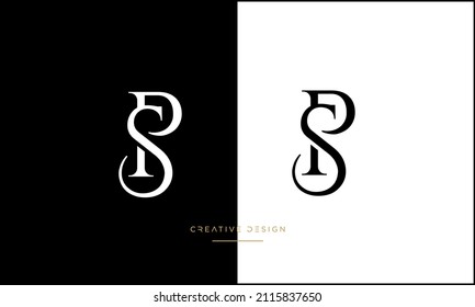 Alphabet Letters PS or SP, Abstract Icon Logo Monogram