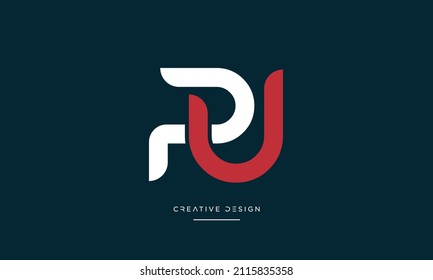 Alphabet Letters PU, UP, P or U Abstract icon Logo	