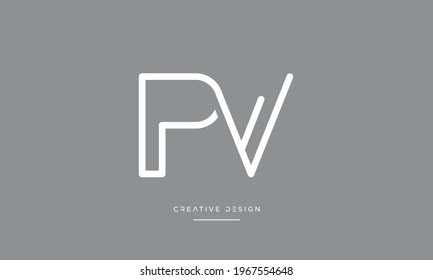 Alphabet letters PV Abstract Icon Logo Monogram	