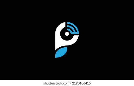 Alphabet Letters PW or WP Abstract Icon Logo 