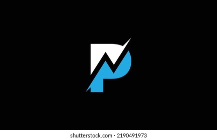  Alphabet Letters PW or WP Abstract Icon Logo Monogram 
