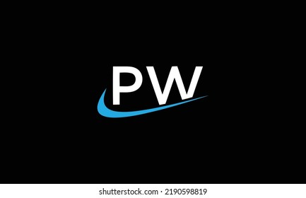  Alphabet Letters PW or WP Abstract Icon Logo Monogram 