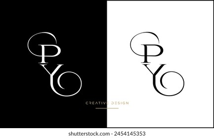 Alphabet letters PY or YP initial logo monogram
