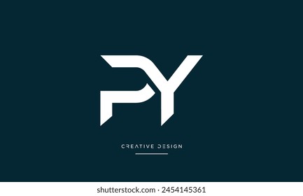 Alphabet letters PY or YP initial logo monogram