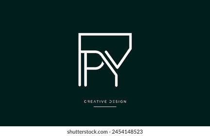 Letras del alfabeto PY o YP logotipo inicial monograma