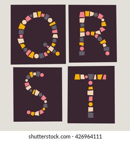 Alphabet. Letters Q, R, S, T