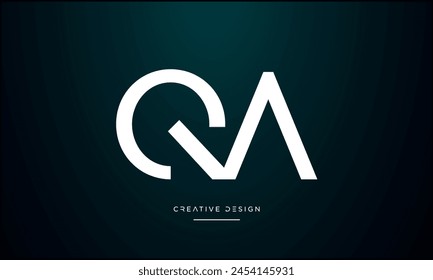 Alphabet letters QA or AQ initial logo monogram