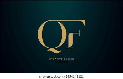 Alphabet letters QF or FQ initial logo monogram