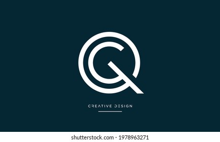 Alphabet Letters QG or GQ abstract Icon Logo