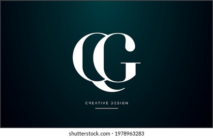 Alphabet Letters QG or GQ abstract Icon Logo