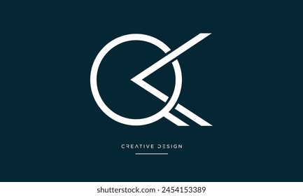 Letras del alfabeto QK o KQ logotipo inicial monograma