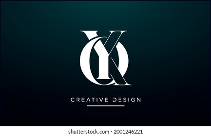 Alphabet Letters QY or YQ Abstract icon logo Vector	