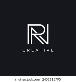 Alphabet Letters RN NR Creative Luxury Logo Initial Based Monogram Icon Vector Element