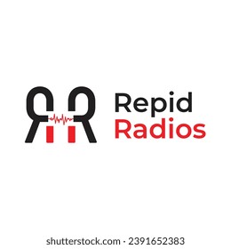 Alphabet letters RR logo, vector 