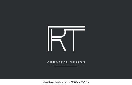 Letras de alfabeto RT o TR Resumen Vector de logotipos de iconos	
