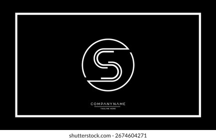 Letras del alfabeto S o monograma del logotipo SS