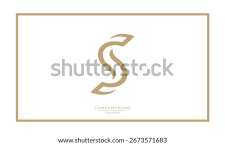 Alphabet letters S or SS logo monogram