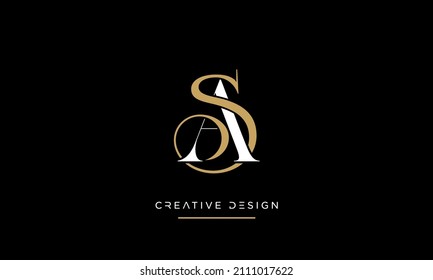 Alphabet letters SA oder AS Abstraktes Icon Luxury Logo	
