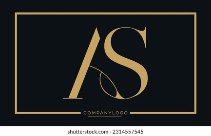 Alphabet letters AS or SA Logo Monogram