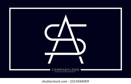 Monograma de letras alfabéticas AS o SA