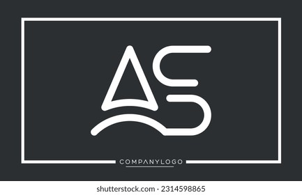 Alphabet-Buchstaben AS- oder SA-Logo-Monogramm