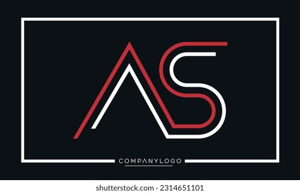 Alphabet-Buchstaben AS- oder SA-Logo-Monogramm
