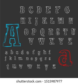 Alphabet letters script typeface ,fonts calligraphy