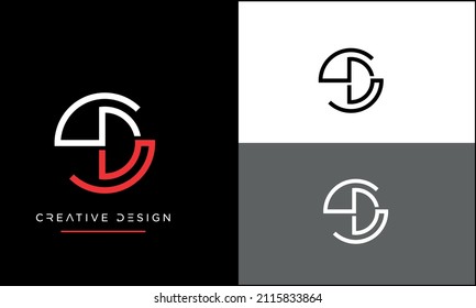Alphabet Letters SD or DS Abstract icon Luxury Logo Design	
