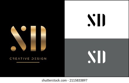 Alphabet Letters SD or DS Abstract icon Luxury Logo Design	
