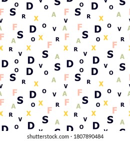 Alphabet letters seamless pattern.Can be used for posters,school projects,textile,scrap booking.