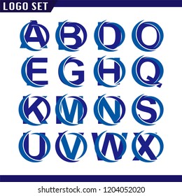 Alphabet letters set with Abstract circle design element. Corporate branding identity design template. Abstract circle letters collection. Vector illustration