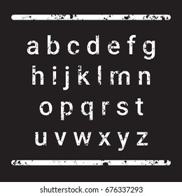Alphabet Letters Set Over Grunge Textured Background Vector Illustration