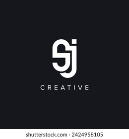 Alphabet Letters SJ JS Minimal Logo Initial Based Monogram Icon Vector.
