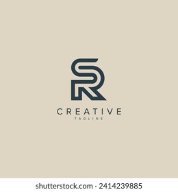 Alphabet letters SR RS business Logo Initial Based Monogram Icon Vector.