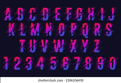 Alphabet Letters, Stylized Colorful Abc, Liquid Ink Font. Vector
