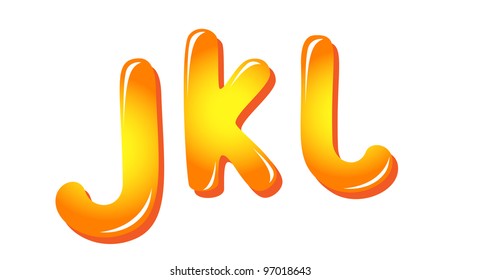 Alphabet letters in sun colors