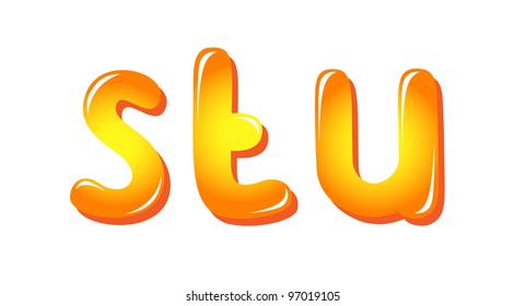 Alphabet letters in sun colors