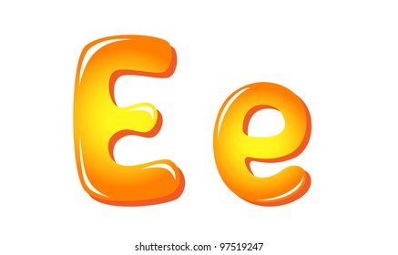 Alphabet letters in sun colors E