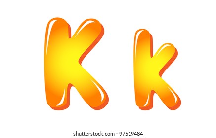 Alphabet letters in sun colors K