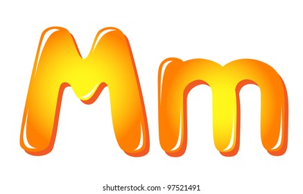 Alphabet letters in sun colors M