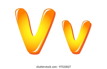 Alphabet letters in sun colors V