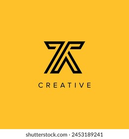 Alphabet Letters TA AT Creative Luxury Logo Initial Based Monogram Icon Vector Elements.