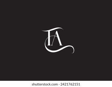 Alphabet Letters AT or TA Logo Monogram