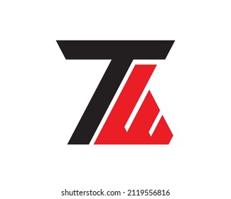 Alphabet letters TE Red and Black T E Logo Design 