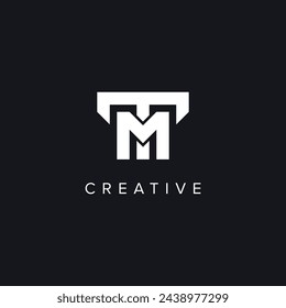 Alphabet Letters TM MT Creative Logo Initial Based Monogram Icon Vector Element.