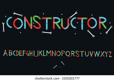 Alphabet - Letters From Tools. Constructor. Vector Illustration.