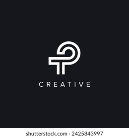 Alphabet Letters TP PT Creative Logo Initial Based Monogram Vector Icon.