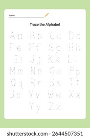 Alphabet Letters Tracing Educational Worksheet for Kids