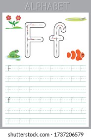 Alphabet letters Tracing Worksheet. ABC Activities and Exercises for kids. fun printable pages, educational game for kids