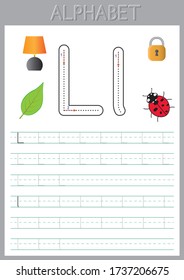 Alphabet letters Tracing Worksheet. ABC Activities and Exercises for kids. fun printable pages, educational game for kids